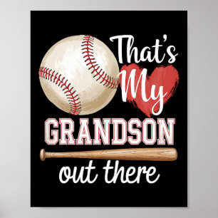 That's My Grandson Out There Baseball Grandma Moth Poster
