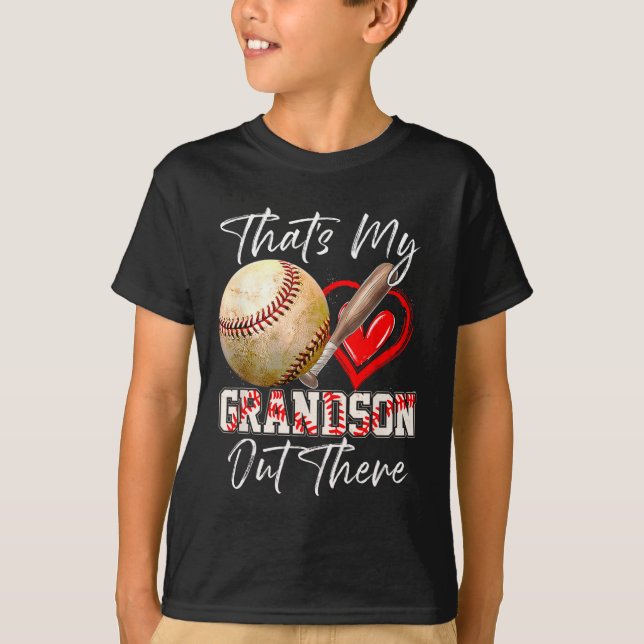 That's My Grandson Out There Baseball Grandma Moth T-Shirt (Front)