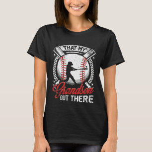 That's My Grandson Out There Baseball Grandma Moth T-Shirt