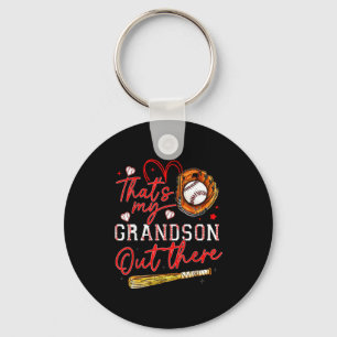 Thats My Grandson Out There Baseball Grandma Mothe Keychain