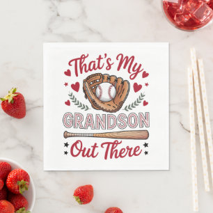 That's My Grandson Out There Baseball Grandma Napkins