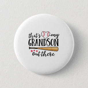 That's My Grandson Out There Baseball Grandma Squa Button