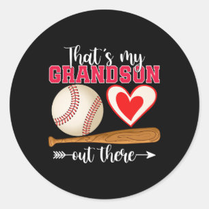 That's My Grandson Out There Baseball Mother's Day Classic Round Sticker
