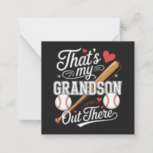 That's My Grandson Out There Baseball Note Card