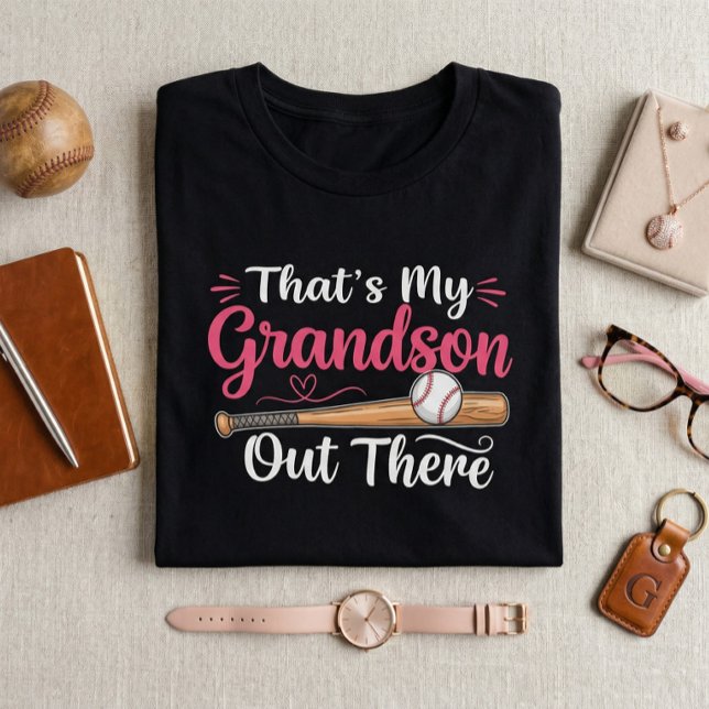 That's My Grandson Out There Baseball Tri-Blend Shirt (Thats My Grandson Out There)