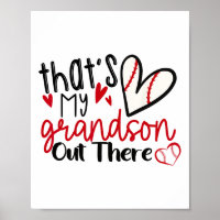 That's My Grandson Out There Bysebyll Grandma Moth Poster