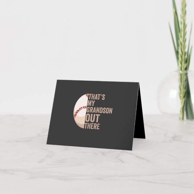 That's my Grandson Out There Funny Baseball Lover Invitation (Front)