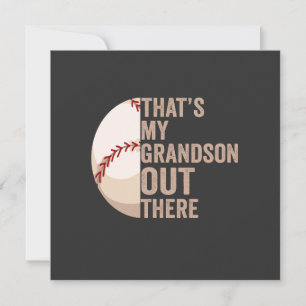 That's my Grandson Out There Funny Baseball Lover Invitation