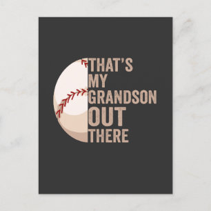 That's my Grandson Out There Funny Baseball Lover Invitation Postcard