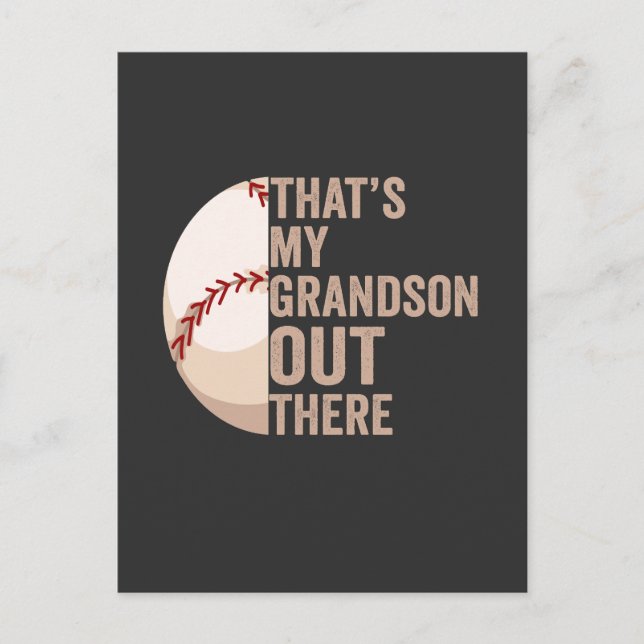 That's my Grandson Out There Funny Baseball Lover Invitation Postcard (Front)
