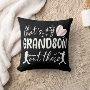 That's My Grandson Out There Funny Grandma Throw Pillow