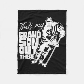 That's My Grandson Out There Ice Hockey Athlete Sp Fleece Blanket