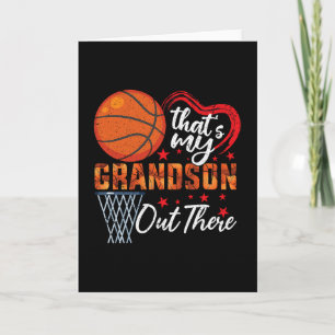 That's My Grandson Out There Sketll Grandma Mother Card