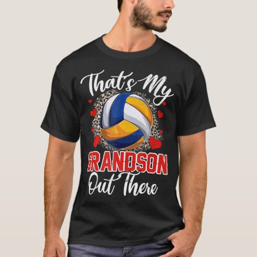 Thats My Grandson Out There Volleyball Grandma T_Shirt