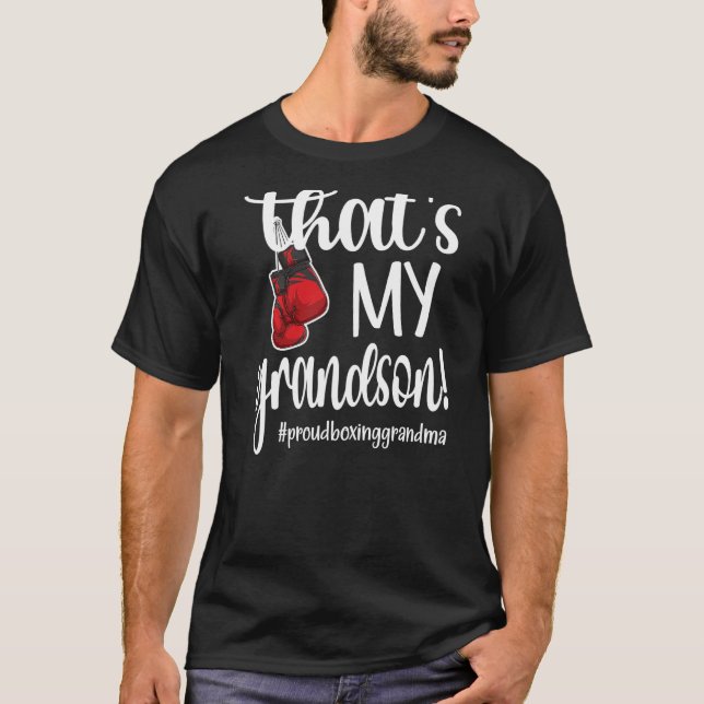 That's My Grandson Proud Boxing Grandma T-Shirt (Front)