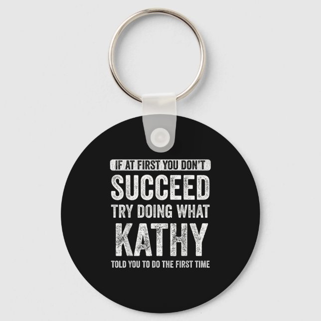 That's My Name Co. Kathy Women's Black Modern Lett Keychain (Front)