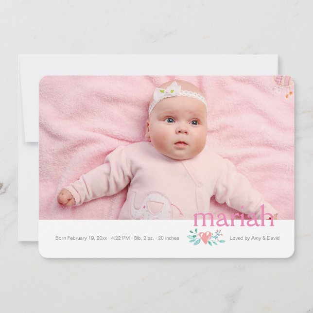 That's My Name Photo Birth Announcement (Front)