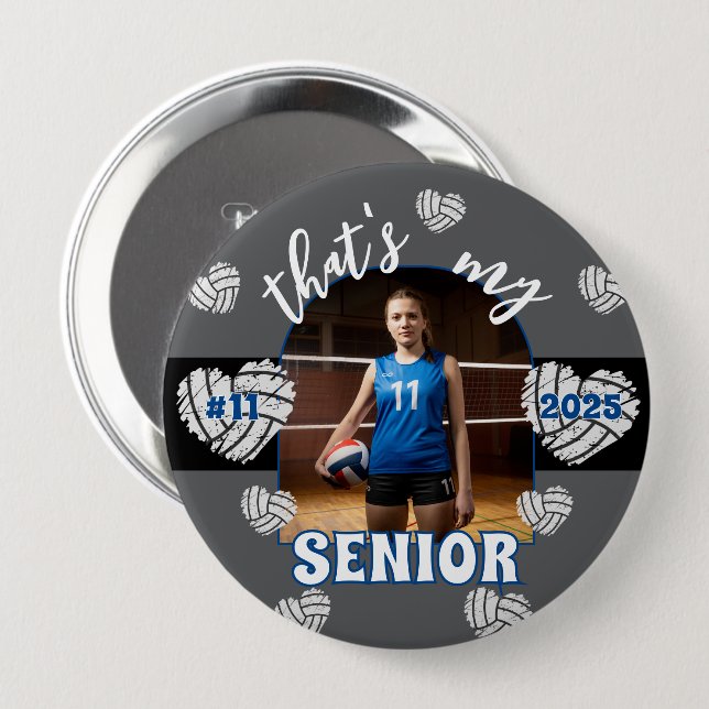 That's my Senior Volleyball Player for parents Button (Front & Back)
