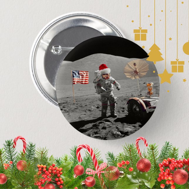 That's One Small Step for Santa Apollo 17  Button (Creator Uploaded)