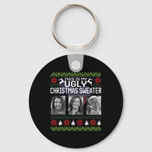 Thats One Ugly Christmas Sweater Joe Biden Harris Keychain