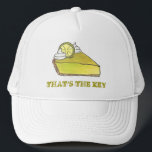 That's the Key Green Lime Pie Slice Florida Foodie Trucker Hat<br><div class="desc">Featuring a delicious slice of key lime pie, topped with a dollop of whipped cream. THAT'S THE KEY is written underneath in a fun green font. Lots of additional illustrations are also available from this shop. Don't see what you're looking for? Need help with customization? Contact Rebecca to have something...</div>