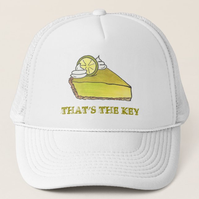 That's the Key Green Lime Pie Slice Florida Foodie Trucker Hat (Front)