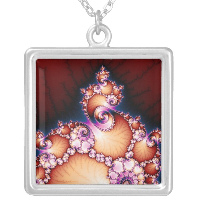 Thats The Point - Fractal Art Silver Plated Necklace (Front)