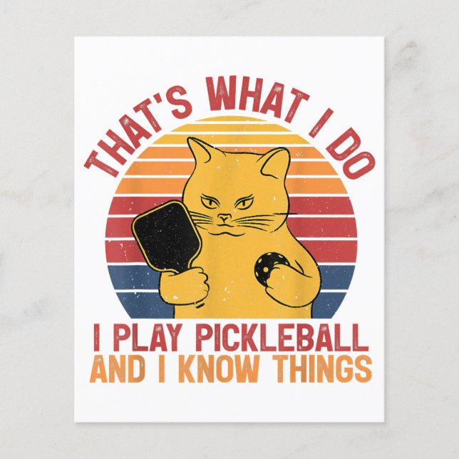 That's What I Do Cat Lovers Paddleball Player Pick (Front)