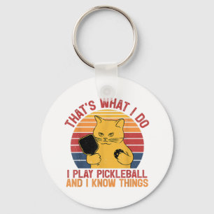 That's What I Do Cat Lovers Paddleball Player Pick Keychain