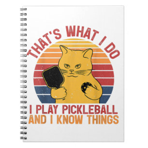 That's What I Do Cat Lovers Paddleball Player Pick Notebook