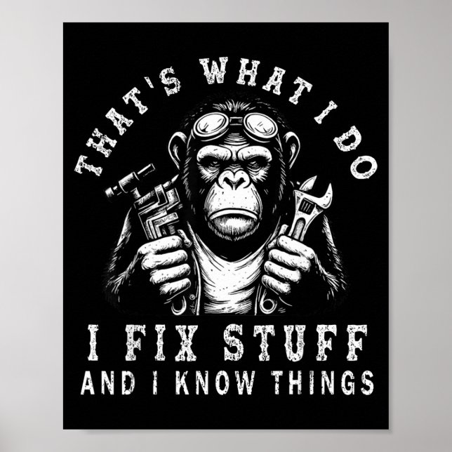 That's What I Do I Fix Stuff And I Know Things Fun Poster (Front)