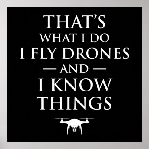 Thats What I Do I Fly Drones  I Know Things Poster
