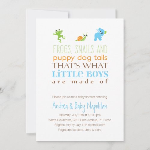 Thats What Little Boys Are Made Of   Baby Shower Invitation