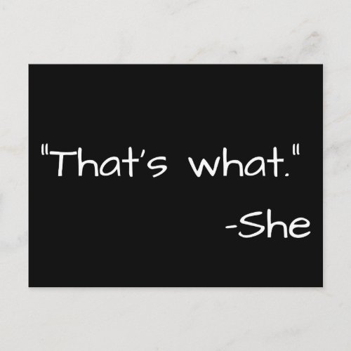 Thats what she said quote funny postcard