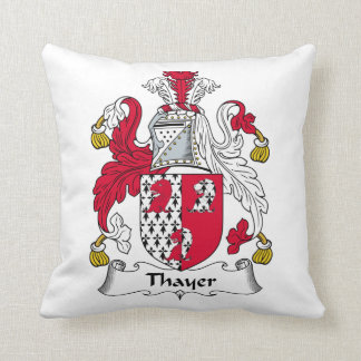 Thayer Family Crest Throw Pillow