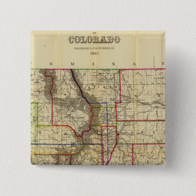 Thayer's map of Colorado 2 Button (Front)