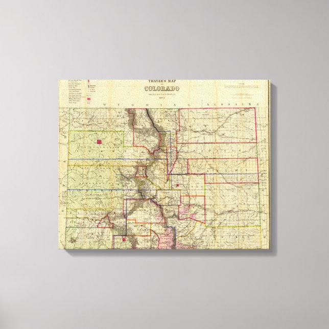 Thayer's map of Colorado Canvas Print (Front)