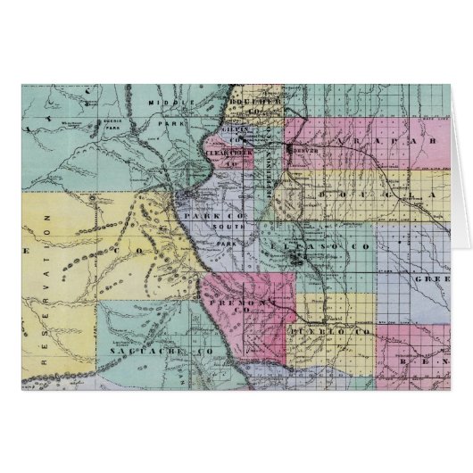 Thayer's Map of Colorado Cards (Front Horizontal)