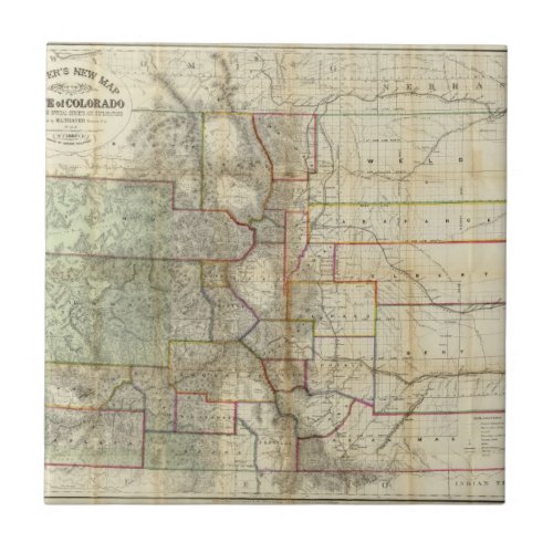 Thayers New Map Of The State of Colorado Tile