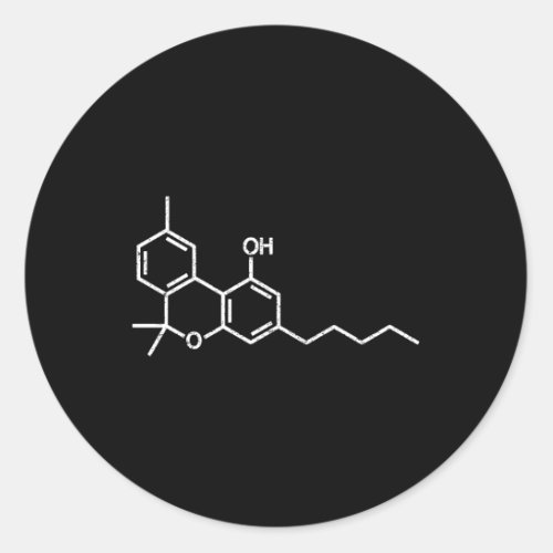 Thc Molecule Tetrahydro Chemical Structure Classic Round Sticker