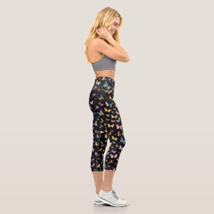 The 1000 Butterflies Black Capri Leggings