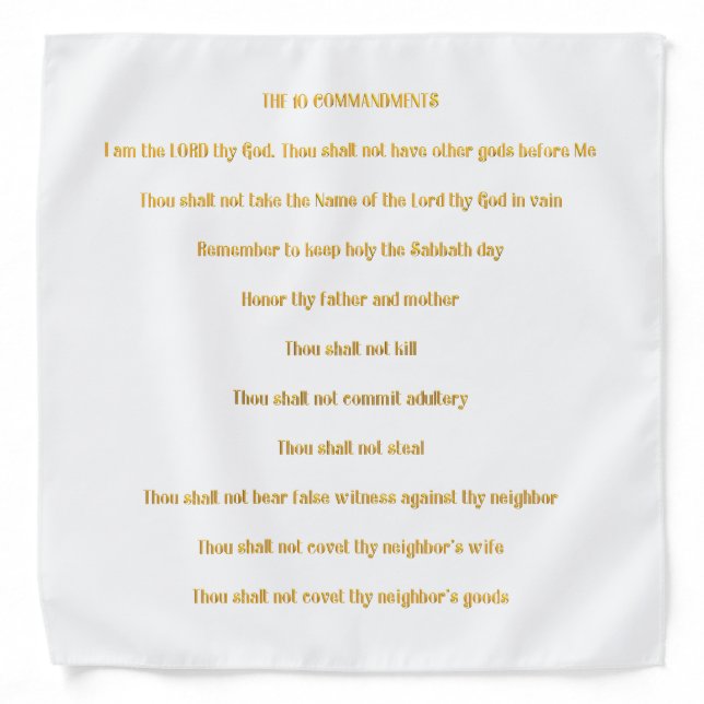The 10 Commandments Bandana (Front)