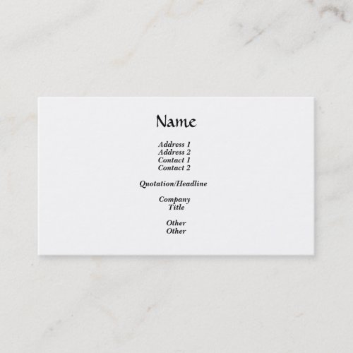 The 10 Commandments Business Card