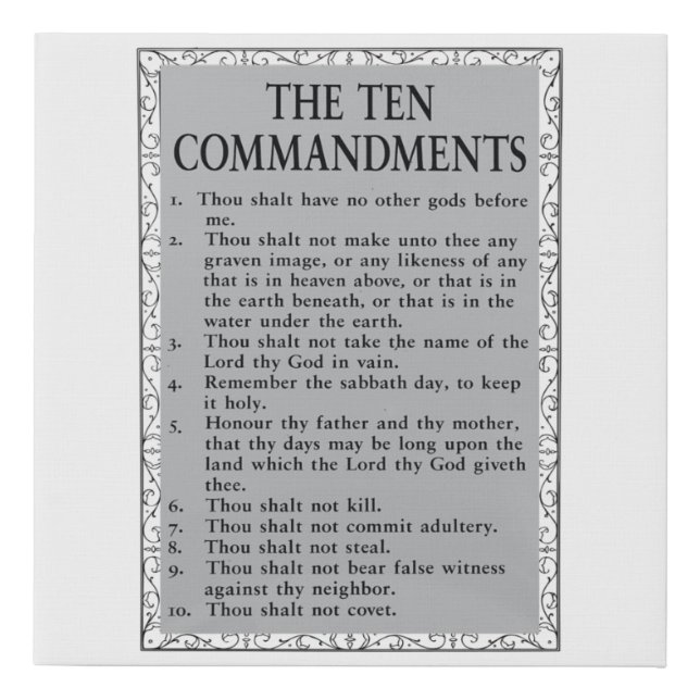 The 10 Commandments Canvas Wall Art (Front)
