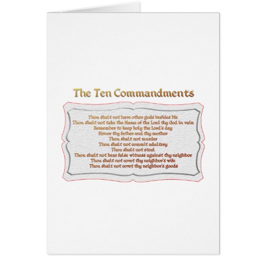 The 10 Commandments Cards (Front)
