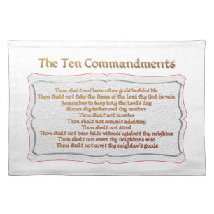 The 10 Commandments Cloth Placemat