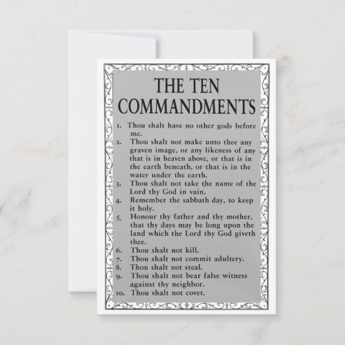 The 10 Commandments Flat Greeting Card