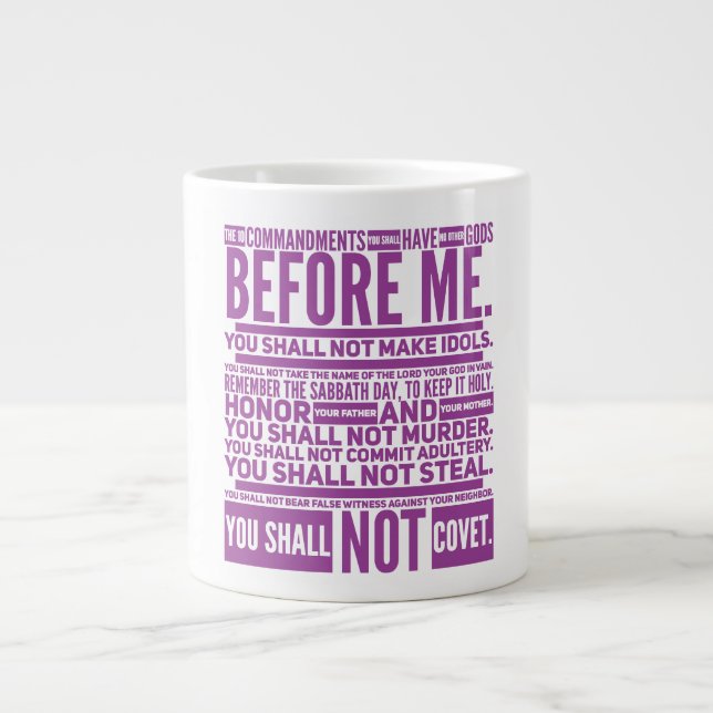 The 10 Commandments  Jumbo Mug (Front)