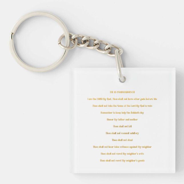 The 10 Commandments Keychain (Front)