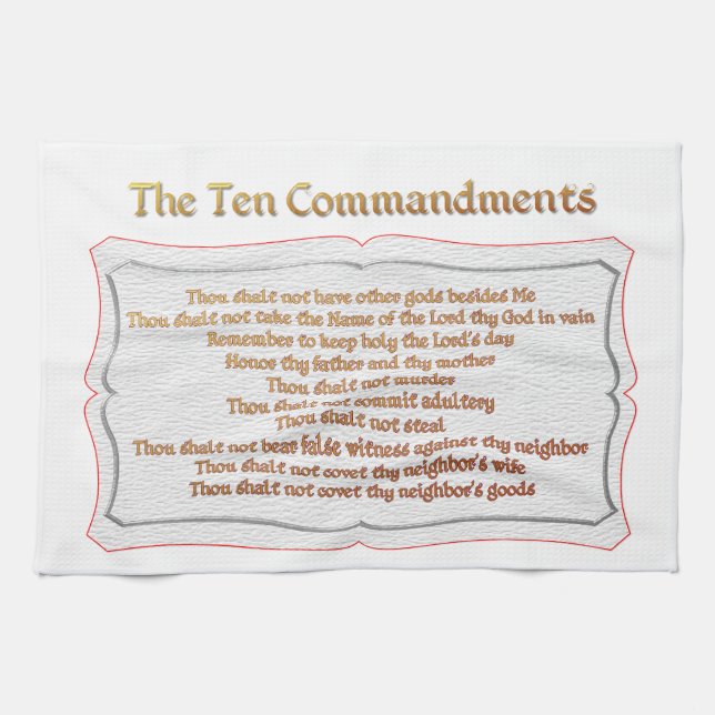 The 10 Commandments Kitchen Towel (Horizontal)
